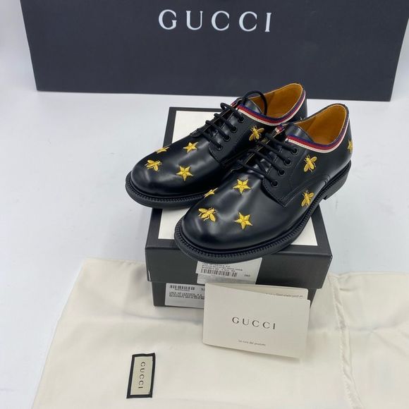 - Boys Gucci leather bee embroidered Lace up shoes size 31 made in Italy - Picture 10 of 10